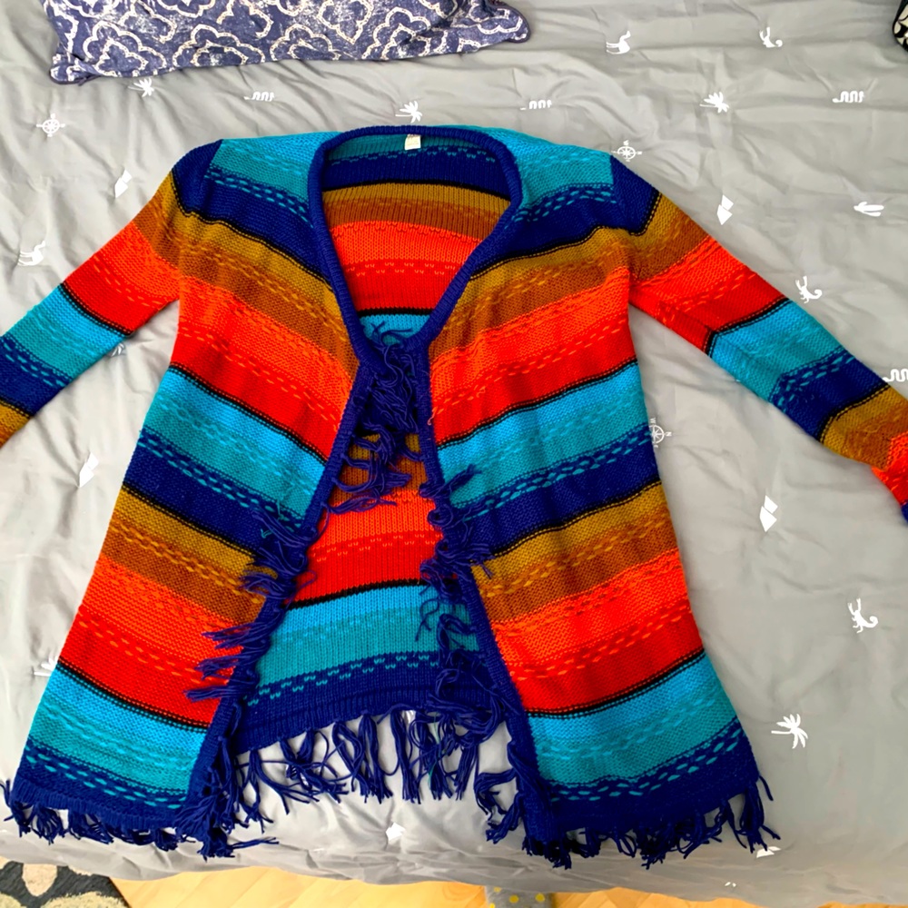 Colorful - open front knit cardigan